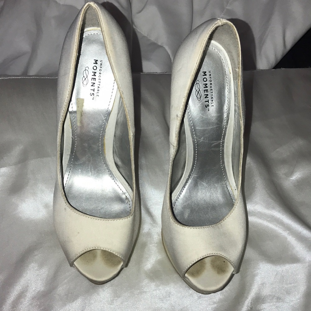 White sparkly heels